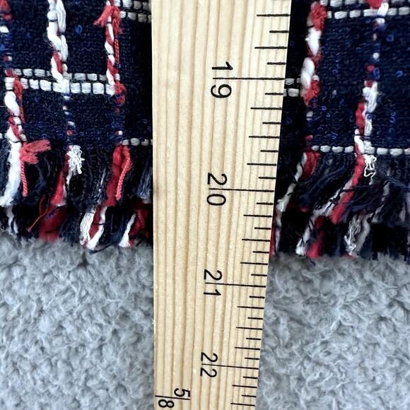 Talbots NWT Women's Size 4P Pencil Skirt Front Buttons Raw Hem Lined Geometric - Picture 7 of 11